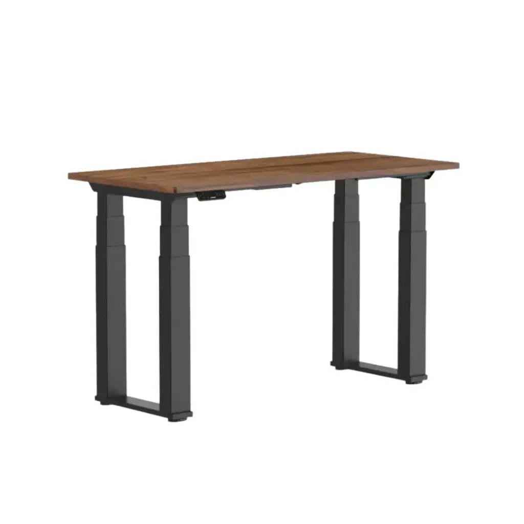 Elektrisch zit-sta bureau Max (140 x 80 cm, Natuur Eiken, Zwart, Ongemonteerd)
